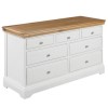GRADE A2 - Charleston 4+3 Drawer Wide Chest in Cream and Oak
