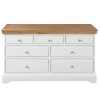 GRADE A1 - Charleston 4+3 Drawer Wide Chest in Stone White and Oak