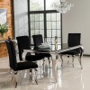 Louis Mirrored 160cm Dining Table in Black - Vida Living - Seats 4-6