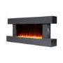 GRADE A1 - AmberGlo Grey Wall Mounted Electric Fireplace Suite with Log & Pebble Fuel Bed