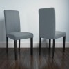 GRADE A1 - GRADE A1 - New Haven Pair of Chairs in Slate Fabric with Black Legs
