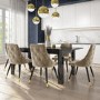 Set of 2 Beige Velvet Dining Chairs - Maddy