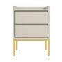 GRADE A2 - Beige Modern 2 Drawer Bedside Table with Legs - Zion