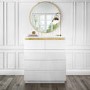 GRADE A1 - Isabella White Gloss 5 Drawer Chest of Drawers with Gold Trim