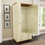 Cream and Pine Painted 2 Door Double Wardrobe with Drawers - Hamilton