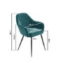 Set of 2 Teal Velvet Armchair Dining Chairs - Logan