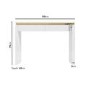 White High Gloss Dressing Table with 2 Drawers and Metallic Trim - Isabella