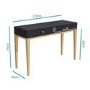 GRADE A2 - Dark Grey Art Deco Dressing Table with 2 Drawers - Maya