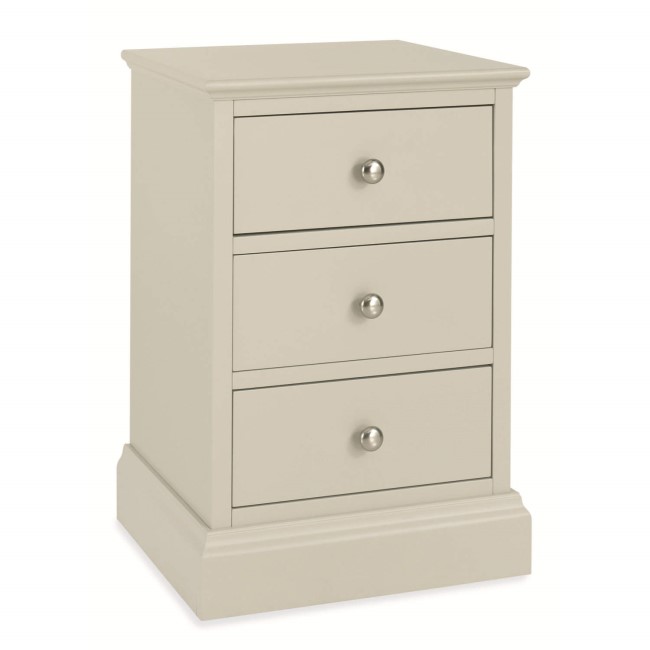 GRADE A1 - Bentley Designs Ashby 3 Drawer Nightstand In Cotton White 