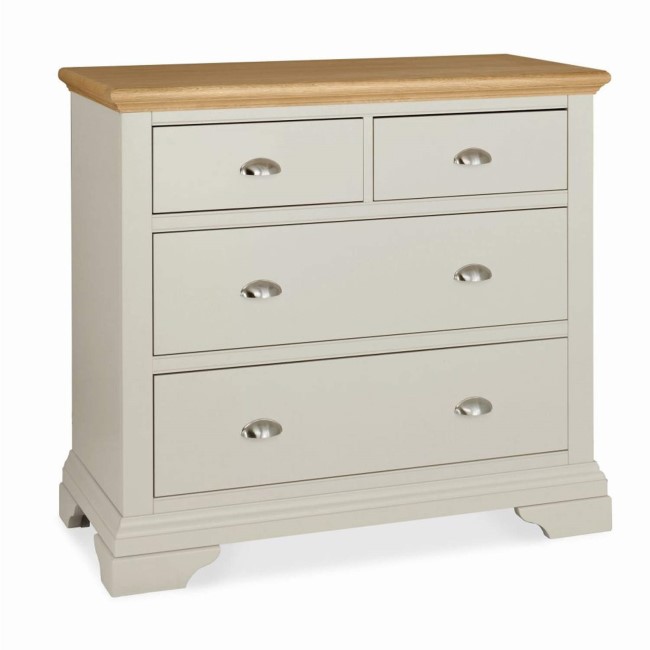 GRADE A3 - Bentley Designs Hampstead 2+2 Drawer Chest in Soft Grey and Oak