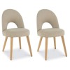 Bentley Designs Pair of Oslo Fabric Dining Chairs in Stone and Oak