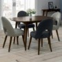 Bentley Designs Pair of Oslo Fabric Dining Chairs in Red and Walnut