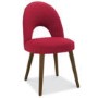 Bentley Designs Pair of Oslo Fabric Dining Chairs in Red and Walnut