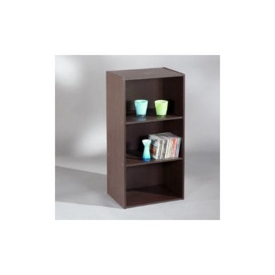 Cube 3 Shelf Bookcase In Dark Wood
