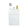 GRADE A2 - Billi Shoe Cabinet In White High Gloss - 18 Pairs
