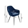 GRADE A1 - Set of 2 Navy Blue Velvet Dining Tub Chairs with Black Legs - Logan