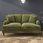 GRADE A1 - Olive Green Velvet 2 Seater Sofa - Payton