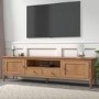 GRADE A2 - Wide Solid Oak TV Stand with Storage - TV's up to 77" - Adeline