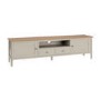 Wide Dove Grey & Solid Oak TV Stand with Storage - TV's up to 77" - Adeline