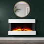 White Wall Mounted Electric Fireplace  - 39 Inch - Amberglo