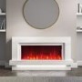GRADE A1 - Smart Wifi Matte White Electric Fire with LED Lights - Amberglo
