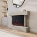 GRADE A1 - Freestanding Stone Effect Tall 44 Inch Electric Fire with Logs and Pebbles - Amberglo