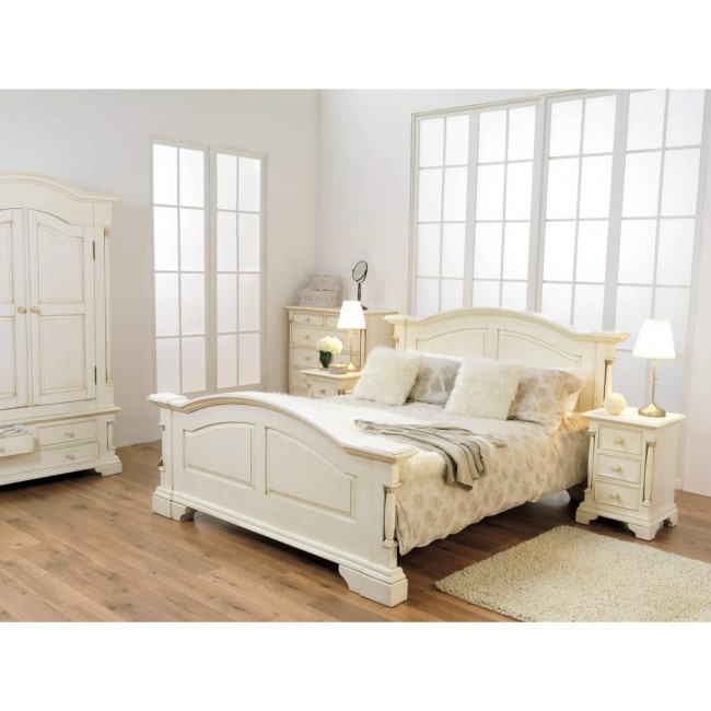 Vida Living Ailesbury Solid Pine Kingsize Bed Frame In Cream