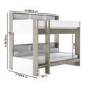 White and Oak Bunk Bed with Storage Shelves - Aire