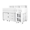 White Mid Sleeper Cabin Bed with Desk and Storage - Aire