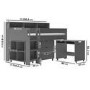 Dark Grey Mid Sleeper Cabin Bed with Desk and Storage - Aire