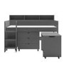 Dark Grey Mid Sleeper Cabin Bed with Desk and Storage - Aire