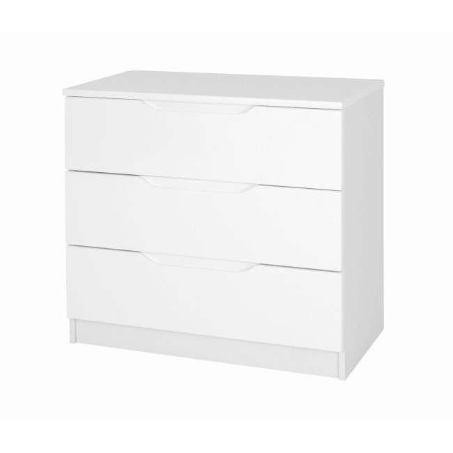 GRADE A1 - One Call Furniture Alpine 3 Drawer Chest in White High Gloss