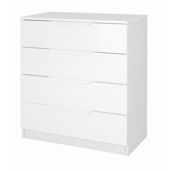 One Call Furniture Alpine 4 Drawer Chest in White High Gloss