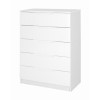 GRADE A2 - One Call Furniture Alpine 5 Drawer Chest in White High Gloss