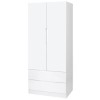 GRADE A3 - One Call Furniture Alpine Combi Wardrobe in White High Gloss