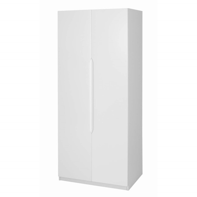 One Call Furniture Alpine 2 Door Wardrobe in White High Gloss