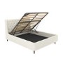 Cream Fabric King Size Ottoman Bed with Legs - Amara