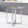 Round Glass Dining Table with Mirrored Legs - Seats 4 - Alana Boutique