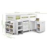 Julian Bowen Kimbo White Cabin Bed with Pull Out Desk