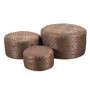 Aston Pack of 3 Brown Patterned Footstools