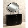 Birlea Furniture Aztec 4 Drawer Dresser &amp; Mirror Set in Black High Gloss
