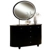 Birlea Furniture Aztec 4 Drawer Dresser &amp; Mirror Set in Black High Gloss