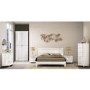 GRADE A3 - Birlea Furniture Aztec 4 Drawer Dresser & Mirror Set in White High Gloss
