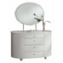 GRADE A3 - Birlea Furniture Aztec 4 Drawer Dresser & Mirror Set in White High Gloss