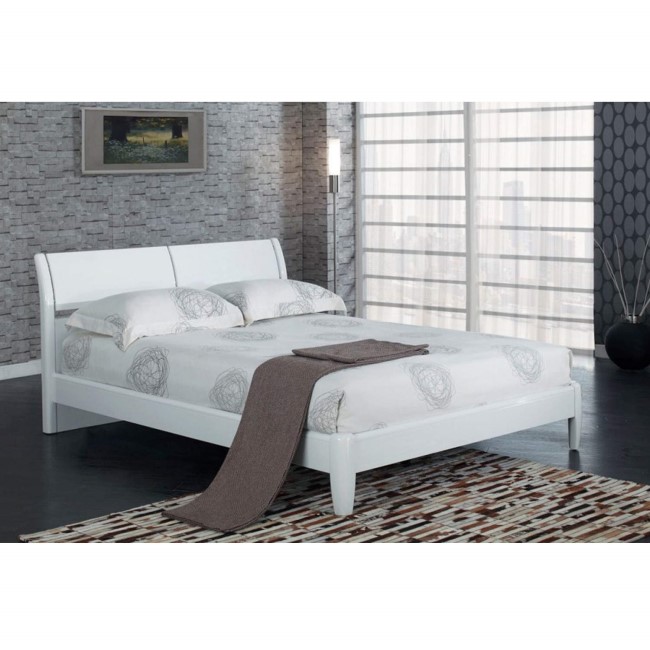Birlea Furniture Aztec Kingsize Bed in White High Gloss