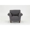 Argyle Grey Fabric Armchair with Roll Top Arms