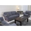 Argyle Grey Sofa with Roll Top Arms &amp; Scatter Cushions - Fabric