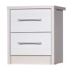 Avola 2 Drawer Bedside Chest in Cream with White