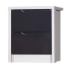 Avola Premium Plus 2 Drawer Bedside Chest in White with Grey Gloss
