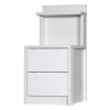 Avola 2 Drawer Bedside Chest in White with Cream Gloss